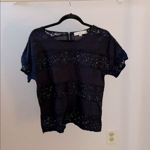 Loft cotton and lace tee
